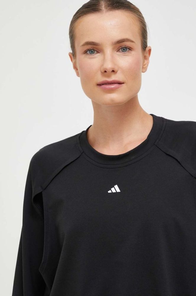 Тренувальна кофта adidas Performance Power колір чорний однотонна фото 5