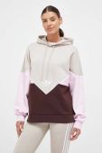 Кофта adidas Originals жіноча колір бежевий з капюшоном візерунок