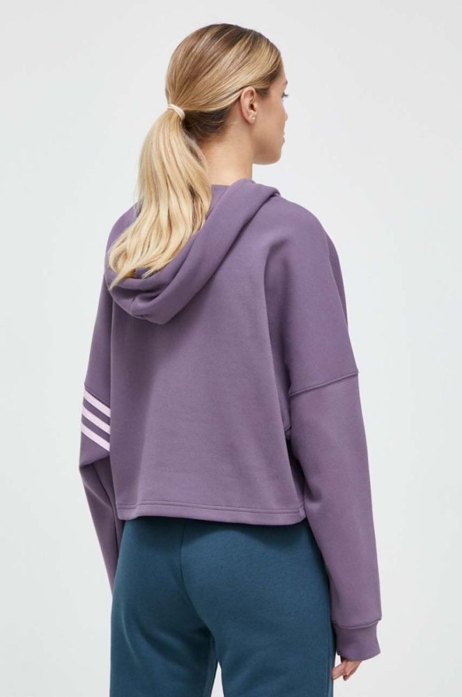 Кофта adidas Originals жіноча колір фіолетовий з капюшоном з аплікацією фото 3