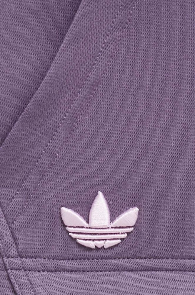 Кофта adidas Originals жіноча колір фіолетовий з капюшоном з аплікацією фото 5