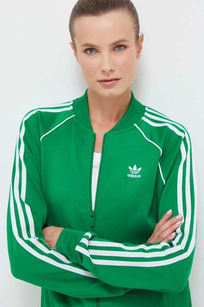 Кофта adidas Originals жіноча колір зелений з аплікацією (3359770) фото 4