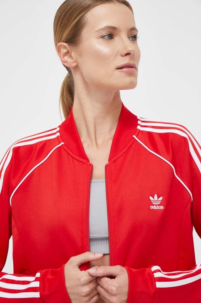 Кофта adidas Originals жіноча колір червоний з аплікацією