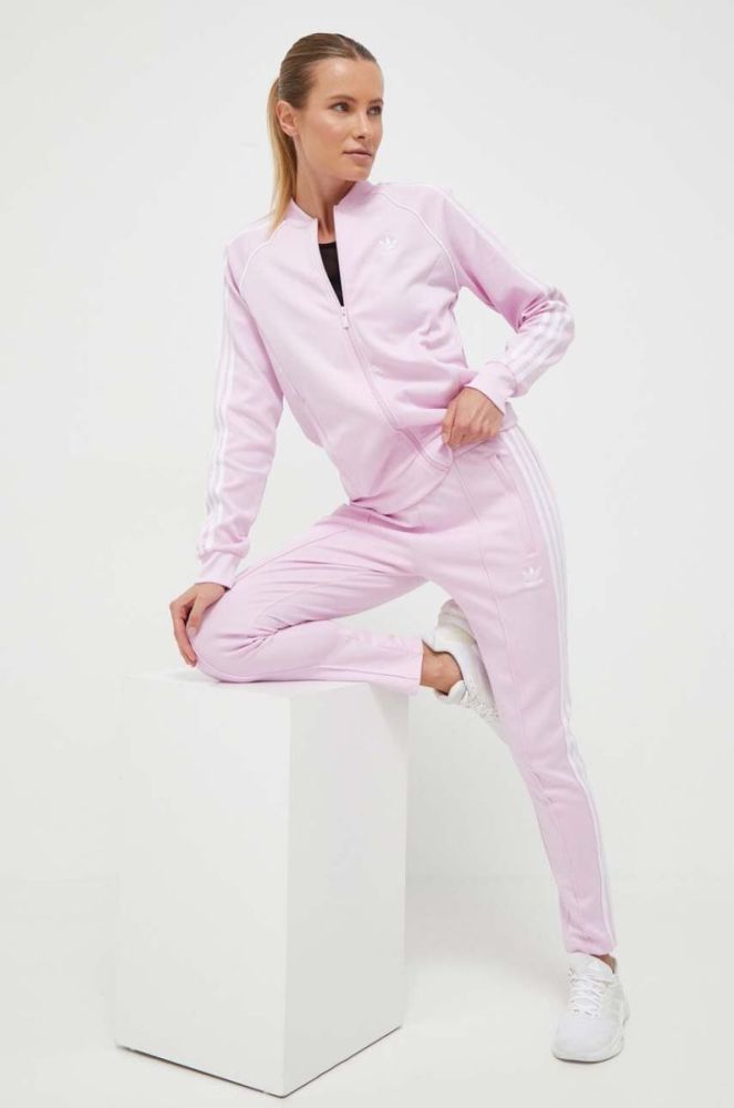 Кофта adidas Originals жіноча колір рожевий з аплікацією фото 2