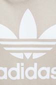 Бавовняна кофта adidas Originals жіноча колір бежевий з капюшоном з принтом