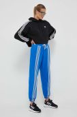 Кофта adidas Originals жіноча колір чорний з капюшоном з аплікацією (3393764)