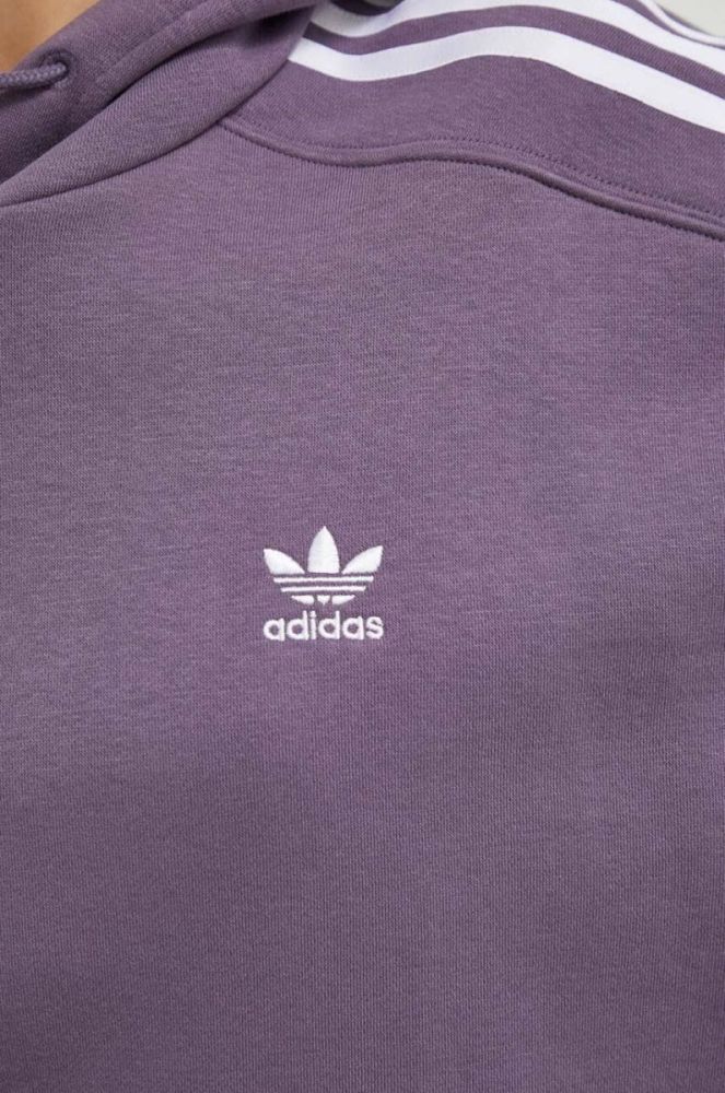 Кофта adidas Originals жіноча колір фіолетовий з капюшоном візерунок фото 5