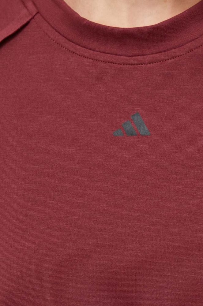 Тренувальна кофта adidas Performance Power колір бордовий однотонна фото 5