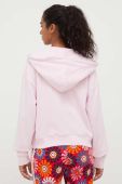 Кофта adidas жіноча колір рожевий з капюшоном з аплікацією (3372485)