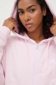 Кофта adidas жіноча колір рожевий з капюшоном з аплікацією (3372485)