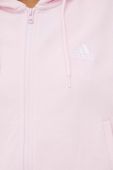 Кофта adidas жіноча колір рожевий з капюшоном з аплікацією (3372485)
