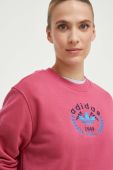 Бавовняна кофта adidas Originals жіноча колір рожевий з аплікацією (3545746)