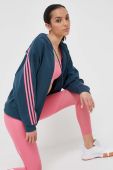 Кофта adidas жіноча з капюшоном з аплікацією колір блакитний