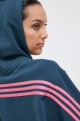 Кофта adidas жіноча з капюшоном з аплікацією колір блакитний