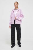 Кофта adidas жіноча колір рожевий з капюшоном з аплікацією (3613360)