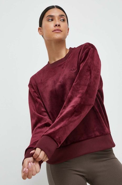 Кофта adidas Originals жіноча колір бордовий однотонна