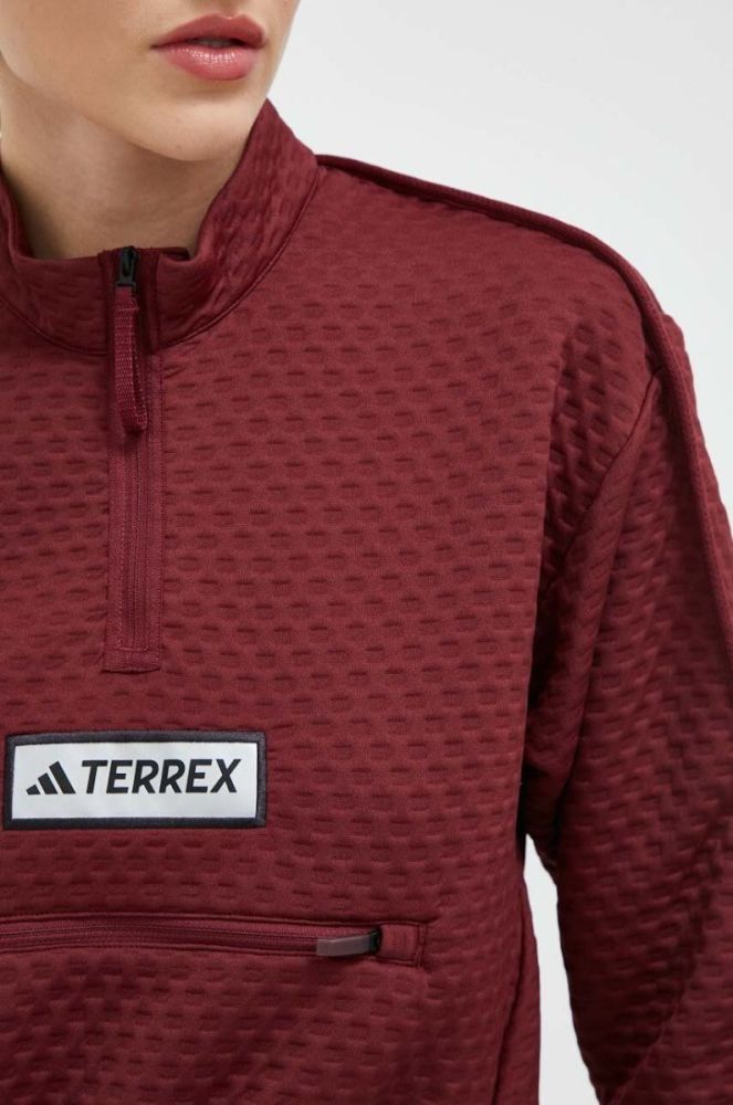 Спортивна кофта adidas TERREX Utilitas колір бордовий однотонна фото 5