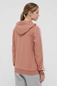 Кофта adidas жіноча колір коричневий з капюшоном з аплікацією