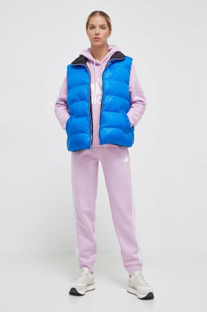 Кофта adidas жіноча колір рожевий з капюшоном з принтом (3613370) фото 2