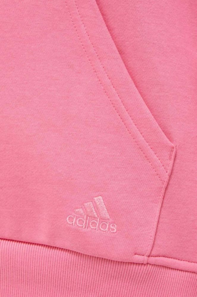 Кофта adidas жіноча колір рожевий з капюшоном однотонна (3506451) фото 5