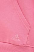 Кофта adidas жіноча колір рожевий з капюшоном однотонна (3506451)