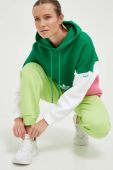 Кофта adidas Originals жіноча колір зелений з капюшоном візерунок
