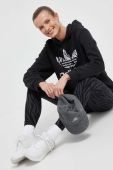 Кофта adidas Originals жіноча колір чорний з капюшоном з принтом (3351280)