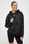 Кофта adidas Originals жіноча колір чорний з капюшоном візерунок