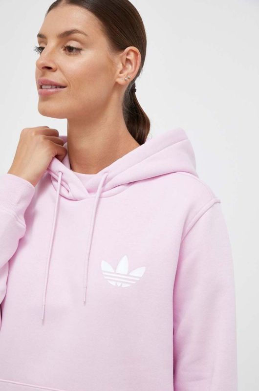 Кофта adidas Originals жіноча колір рожевий з капюшоном однотонна (3503615) фото 2