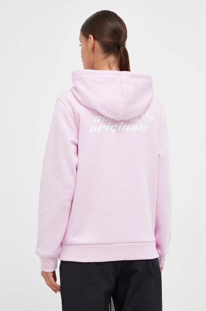 Кофта adidas Originals жіноча колір рожевий з капюшоном однотонна (3503615) фото 3