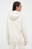Кофта adidas жіноча колір бежевий з капюшоном однотонна