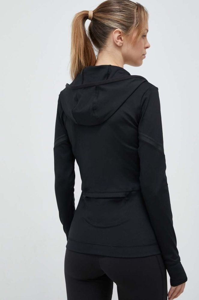 Кофта для бігу adidas by Stella McCartney TruePace колір чорний з капюшоном з принтом фото 3