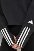 Тренувальна кофта adidas Performance колір чорний з капюшоном з принтом (3559367)