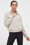 Тренувальна кофта adidas Performance Training Essentials колір бежевий однотонна Тренувальна кофта adidas Performance Training Essentials колір бежевий однотонна