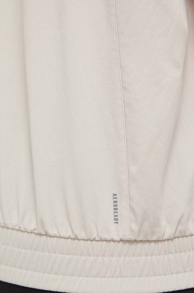 Тренувальна кофта adidas Performance Training Essentials колір бежевий однотонна фото 6