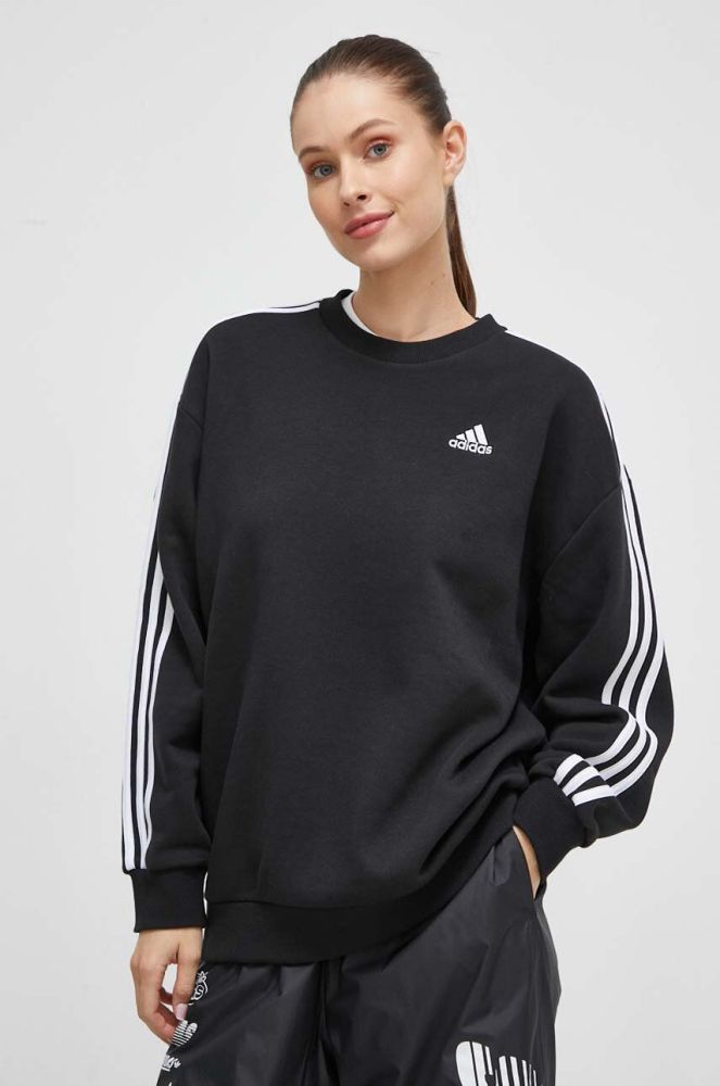 Кофта adidas жіноча колір чорний з аплікацією (3570841)