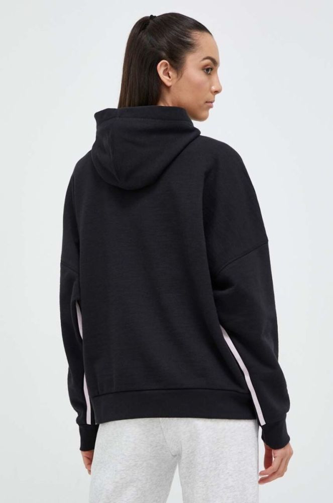 Кофта adidas жіноча колір чорний з капюшоном з аплікацією (3327493) фото 3