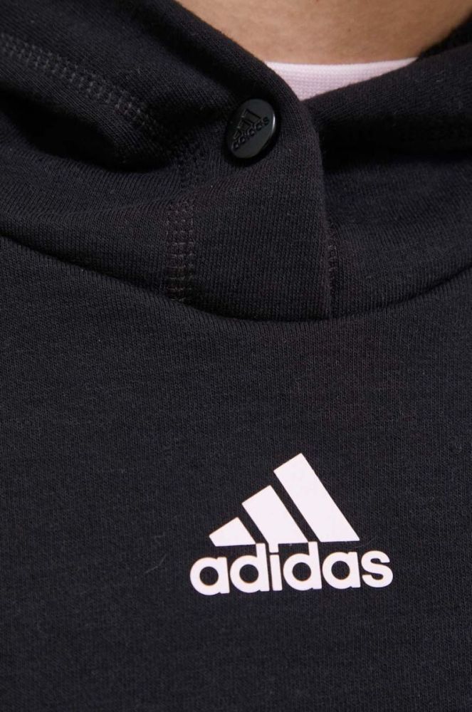 Кофта adidas жіноча колір чорний з капюшоном з аплікацією (3327493) фото 5
