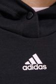Кофта adidas жіноча колір чорний з капюшоном з аплікацією (3327493)