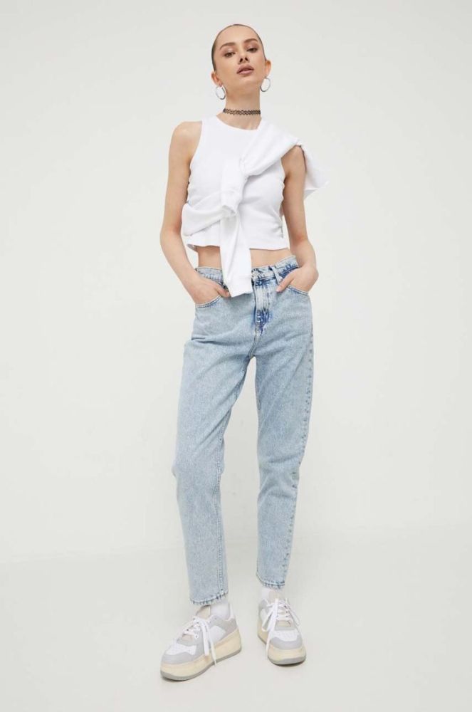 Кофта Guess Originals жіноча колір білий з капюшоном з принтом фото 4