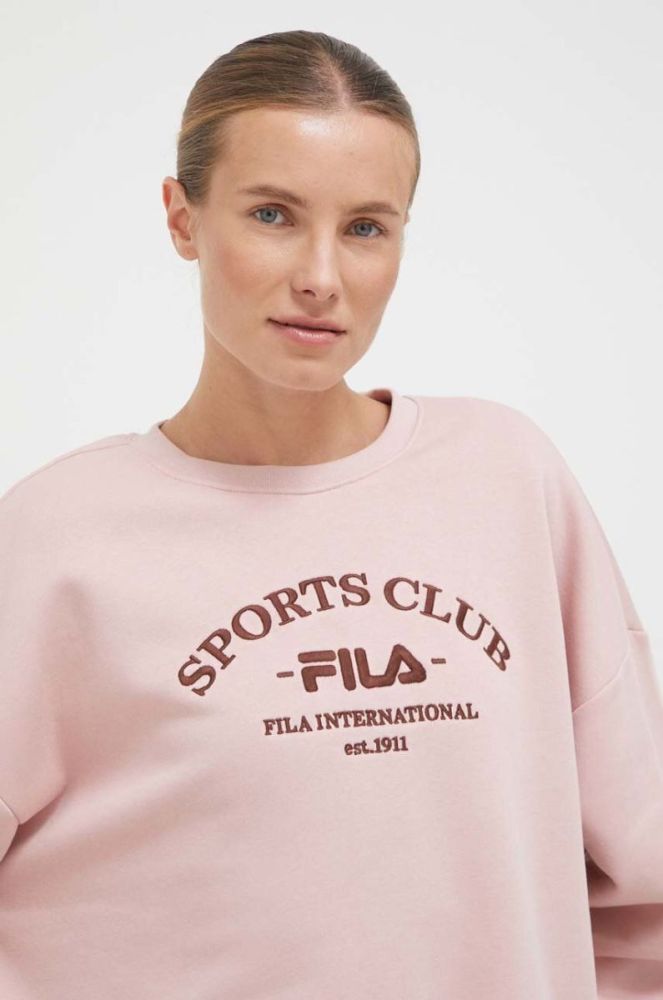 Кофта Fila жіноча колір рожевий з аплікацією фото 4