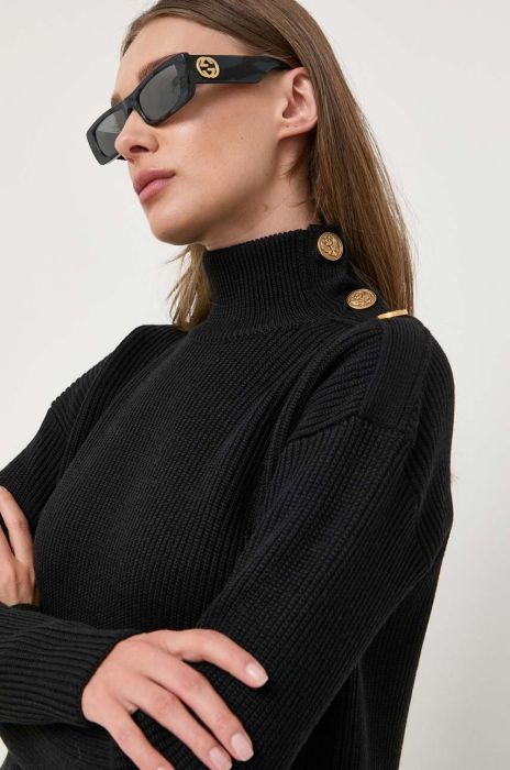 Светр з домішкою вовни Red Valentino жіночий колір чорний гольф