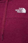 Кофта The North Face жіноча колір фіолетовий з капюшоном однотонна