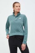 Спортивна кофта The North Face Homesafe Snap Neck колір зелений однотонна