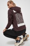 Бавовняна кофта The North Face жіноча колір коричневий з капюшоном з принтом