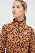 Спортивна кофта The North Face 100 Glacier колір коричневий візерунок