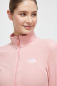 Спортивна кофта The North Face 100 Glacier колір рожевий однотонна