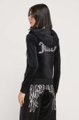 Кофта Juicy Couture жіноча колір чорний з капюшоном з аплікацією (3601093)