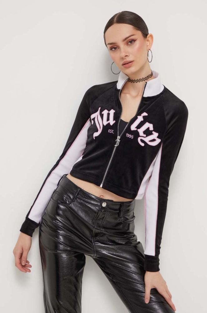 Кофта Juicy Couture жіноча колір чорний з аплікацією (3549923)