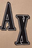 Кофта Armani Exchange жіноча колір бежевий з капюшоном з аплікацією