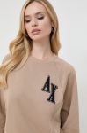 Кофта Armani Exchange жіноча колір бежевий з аплікацією